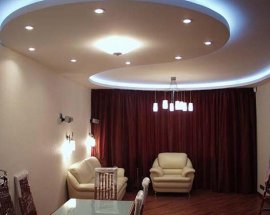 Дизайн многоуровневого потолка с подсветкой зависит только от предпочтений хозяина