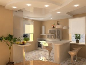 Дизайн потолков из гипсокартона на кухне: выбираем фактуру и освещение